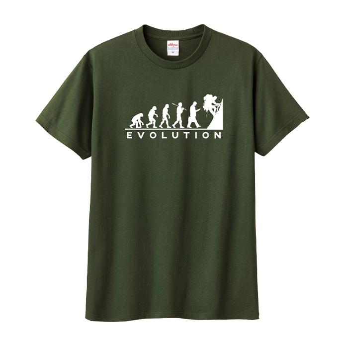 Tシャツ 登山 山登り おもしろ 進化論 ティシャツ | 2枚目